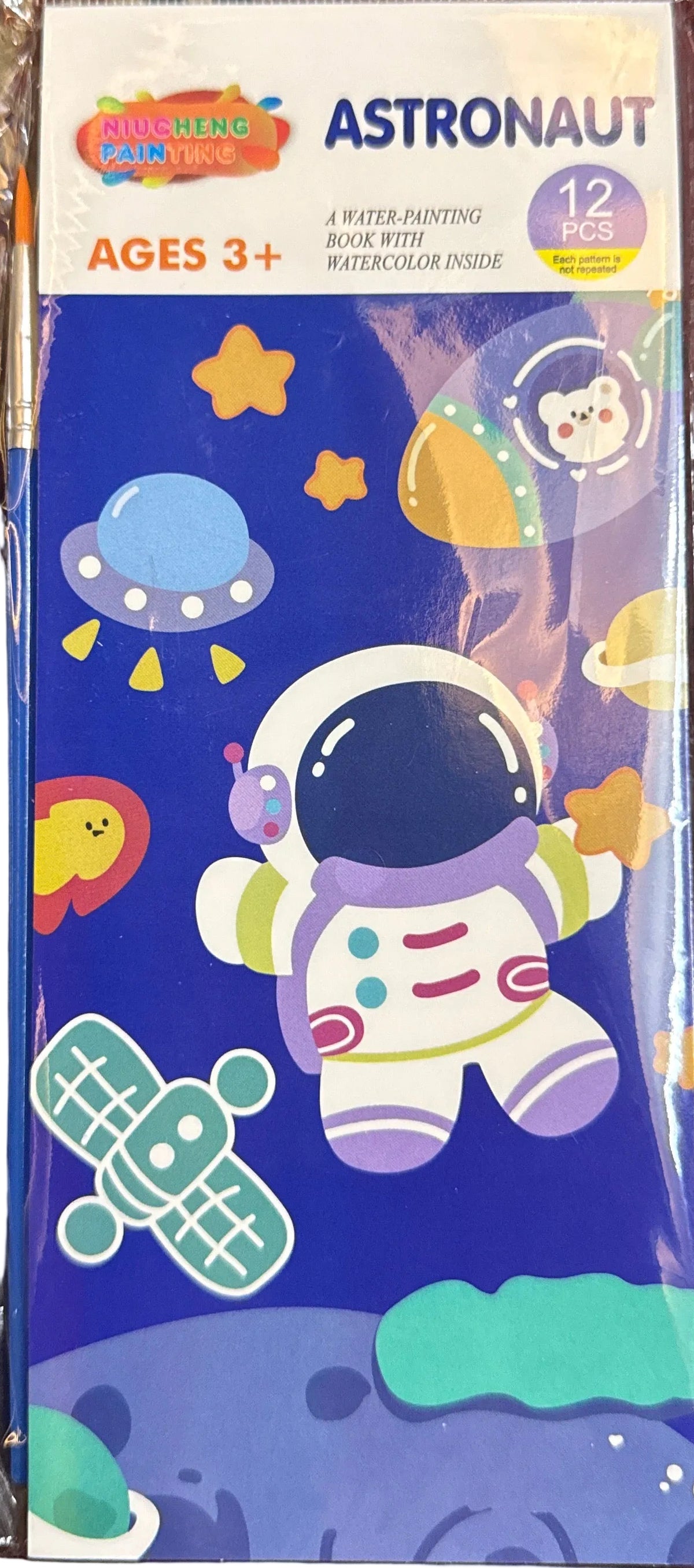 Astronaut 12Pc Water Painting Book with Colours