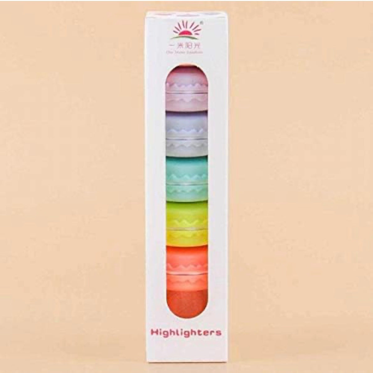 Macaron Cookie Highlighter Pen Set - Pastel (6 Highlighters)