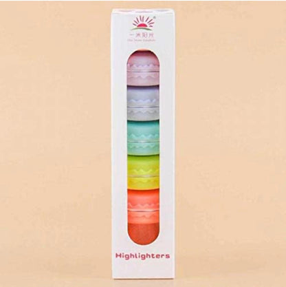 Macaron Cookie Highlighter Pen Set - Pastel (6 Highlighters)