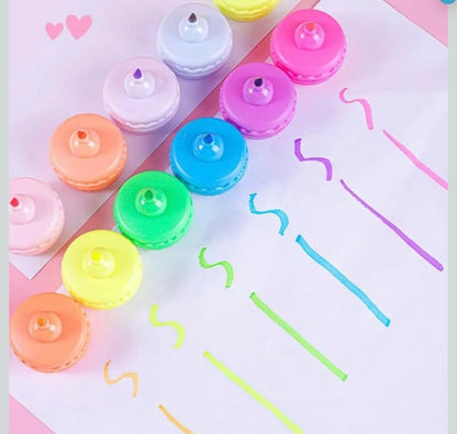 Macaron Cookie Highlighter Pen Set - Fluorescent (6 Highlighters) (Copy)