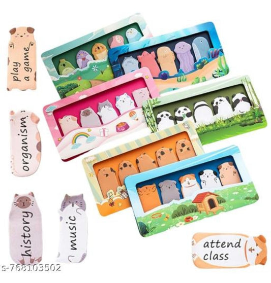 Cute Animal Printed Sticky Notes Set l Kawaii Bookmark Tabs, Planner & Notes l Pack of 1 contains 150 sheets