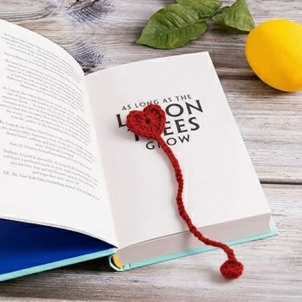Crochet Heart Bookmark