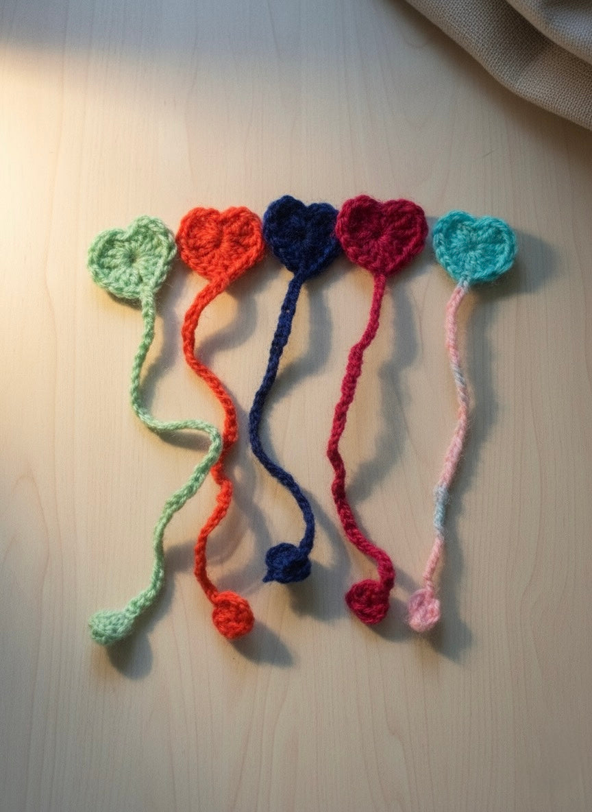 Crochet Heart Bookmark