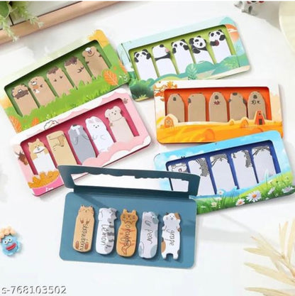 Cute Animal Printed Sticky Notes Set l Kawaii Bookmark Tabs, Planner & Notes l Pack of 1 contains 150 sheets